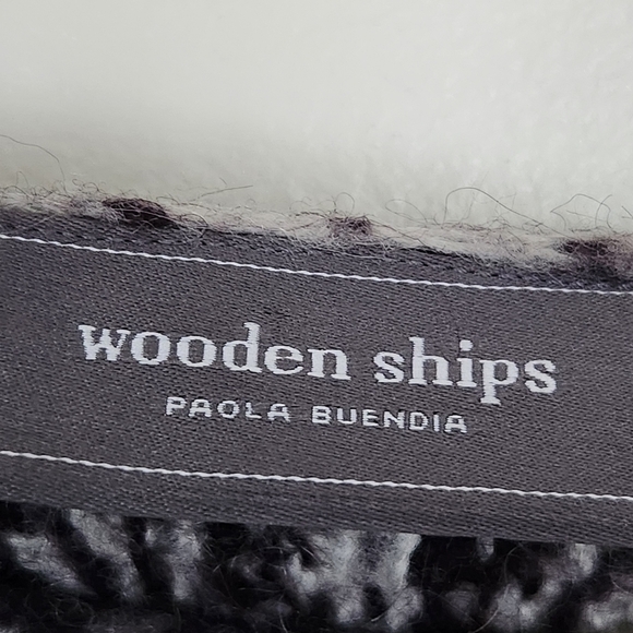 WOODEN SHIPS Women's Sweater Medium Mohair Aztec Paola Buendia Embroidered - Picture 3 of 9